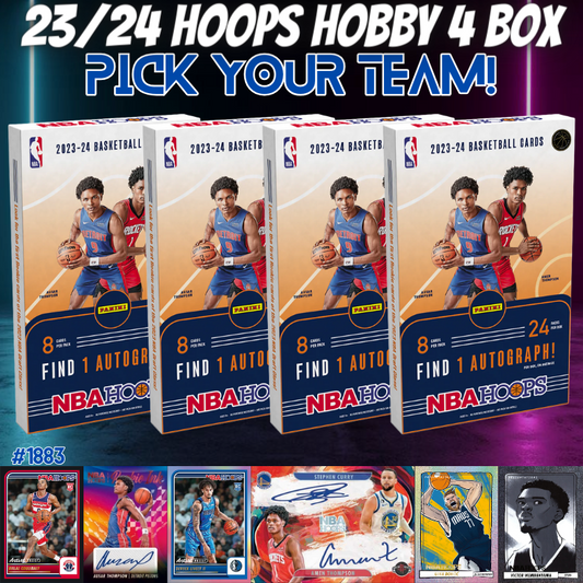 Break 1883 - NBA 23/24 Hoops Hobby 4 Box - Pick Your Team!