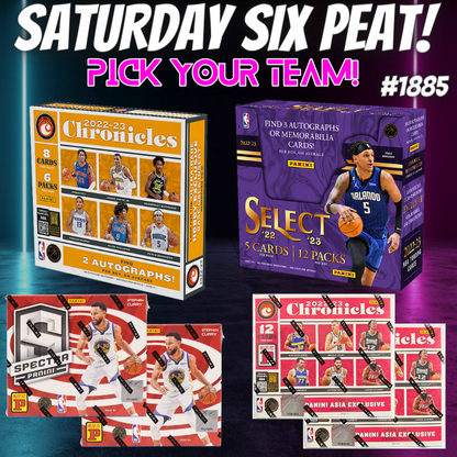 Break 1885 - NBA 22/23 Saturday Six-Peat ft Select & Chronicles Hobby - Pick Your Team!