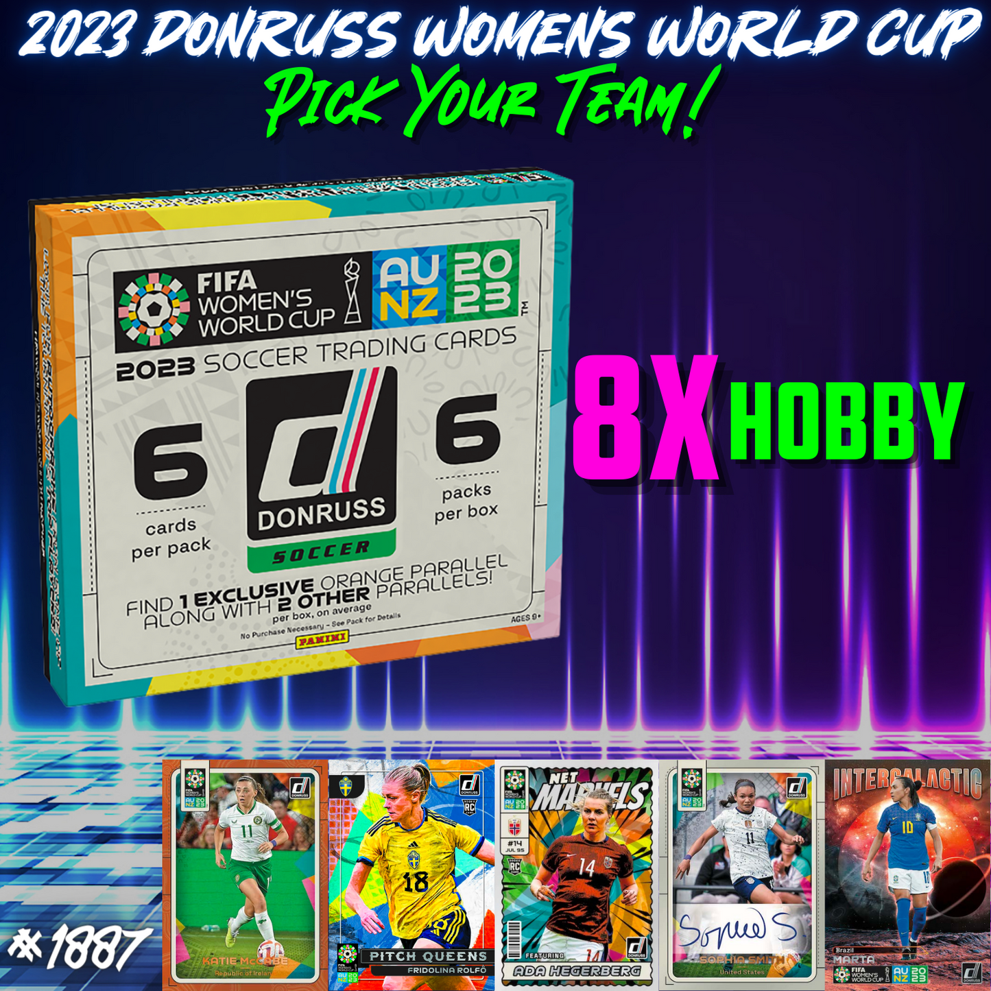 Break 1887 - 22/23 Womens Donruss HOBBY 8 Box - Pick Your Team/Player!