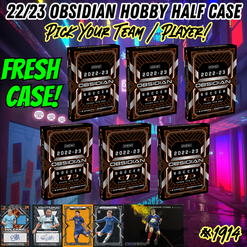 Break 1914 - 22/23 Panini Obsidian Soccer Hobby - Half Case - 6 Box Pick Your Team!