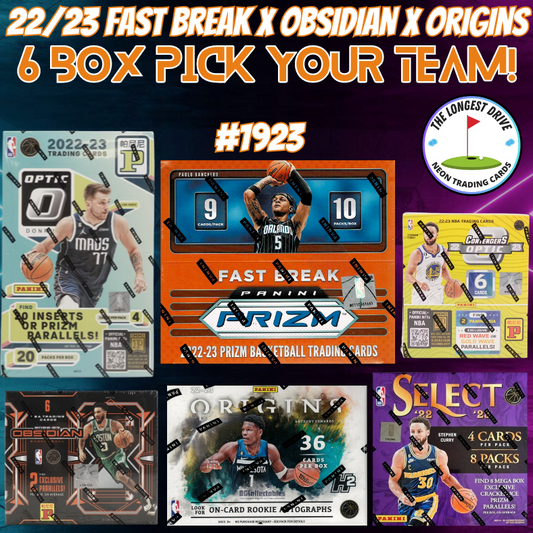 Break 1923 - NBA 22/23 Prizm x Origins x Obsidian 6 Box - Pick Your Team!