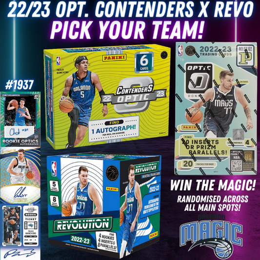 Break 1937 - NBA 22/23 Opt. Contenders x Revo x Optic 3 Box - WIN THE MAGIC Pick Your Team!