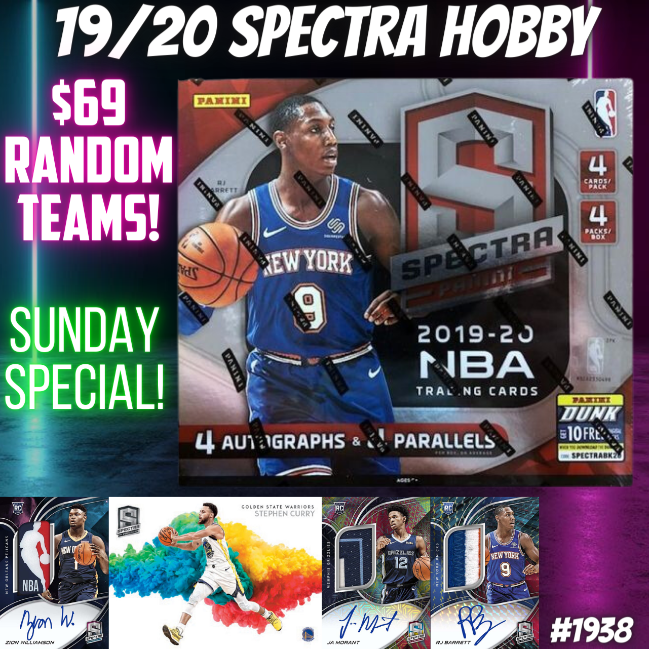 Break 1938 - NBA 19/20 Spectra Hobby SUNDAY SPECIAL - $69 Random Teams!