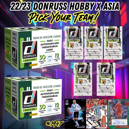 Break 1947 - 22/23 Donruss Soccer Hobby x Asia 7 Box - Pick Your Team!