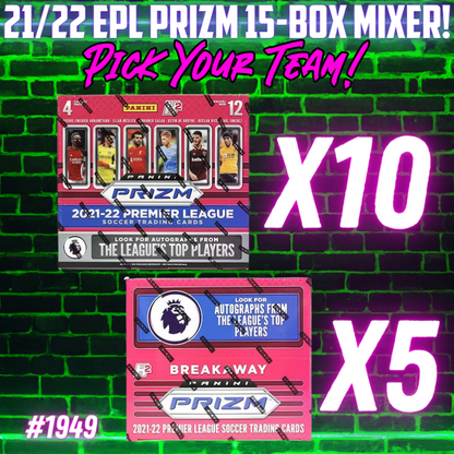 Break 1949 - 21/22 Premier League Prizm - 15 Box Pick Your Player / Team!