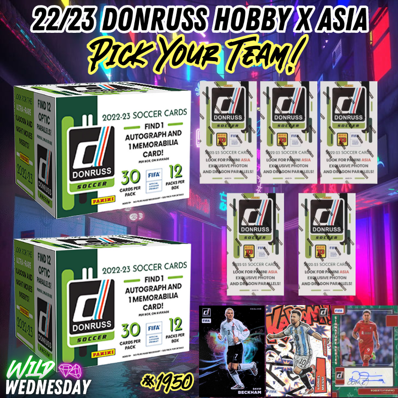 Break 1950 - 22/23 Donruss Soccer Hobby x Asia 7 Box - Pick Your Team!