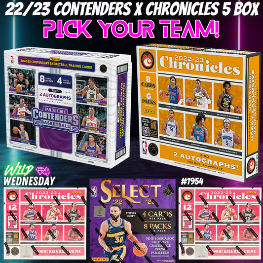 Break 1954 - NBA 22/23 Contenders Hobby x Chronicles 5 Box - Pick Your Team!