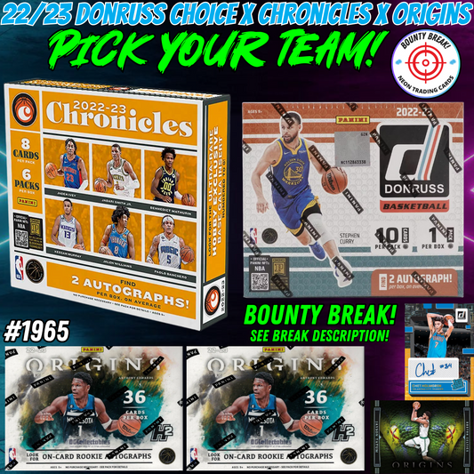 Break 1965 - NBA 22/23 Donruss Choice x Chronicles x Origins 4 Box - Pick Your Team!