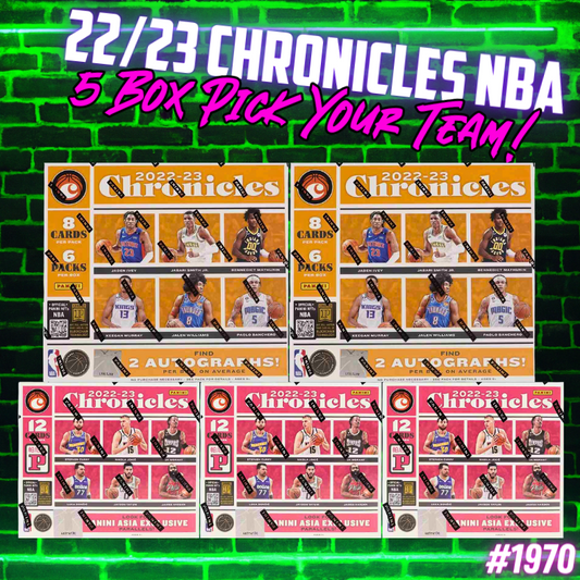 Break 1970 - 22/23 NBA Chronicles Hobby x Asia 5 Box Pick Your Team!