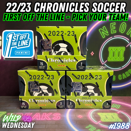 Break 1988 - 22/23 Panini Chronicles Soccer FIRST OFF THE LINE - 3 Box - Pick Your Team