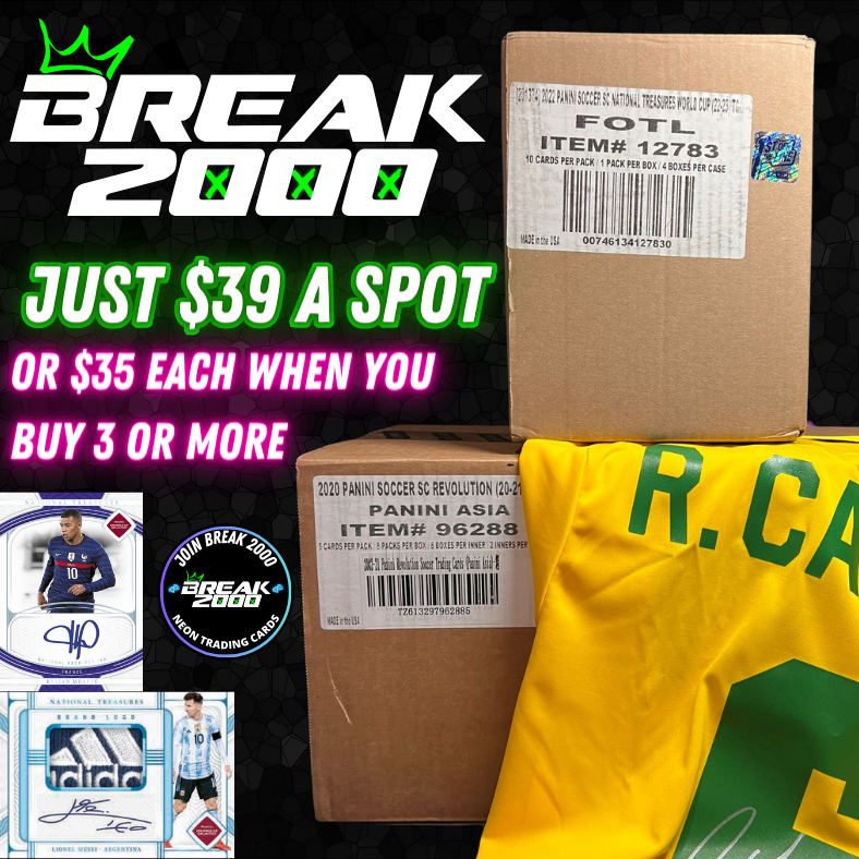 Break 2000 Spectacular - 2022 National Treasures Soccer FIRST OFF THE LINE FULL CASE & More - Random Player Break!