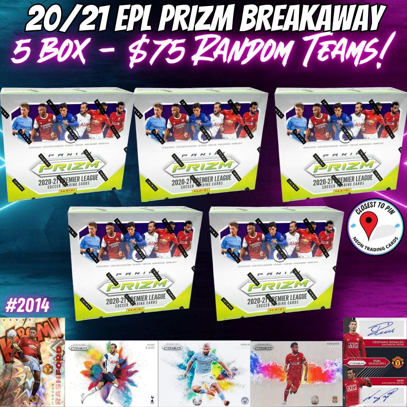 Break 2014 - 20/21 EPL Prizm Breakaway 5 Box - $75 Random Teams!