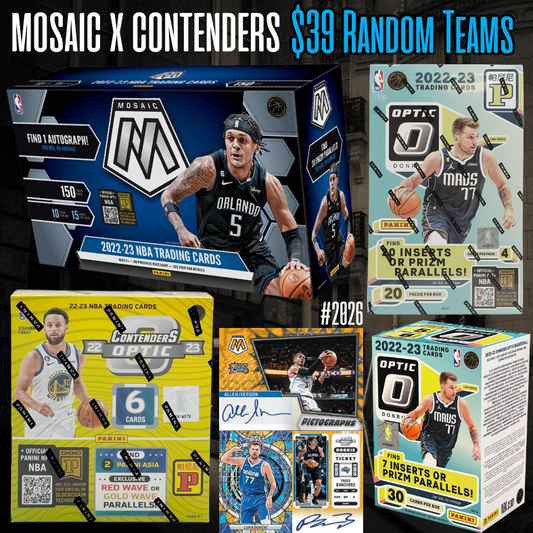 Break 2026 - NBA 22/23 Mosaic Hobby x Contenders x Optic 4 Box - $39 Random Teams!