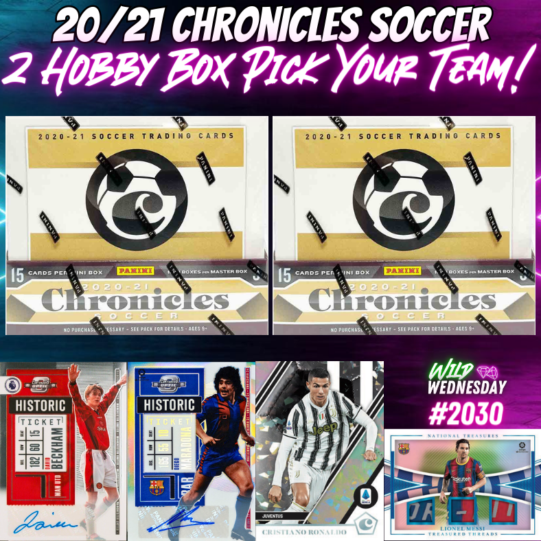 Break 2030 - 20/21 Panini Chronicles Soccer Hobby - 2 Box - Pick Your Team!