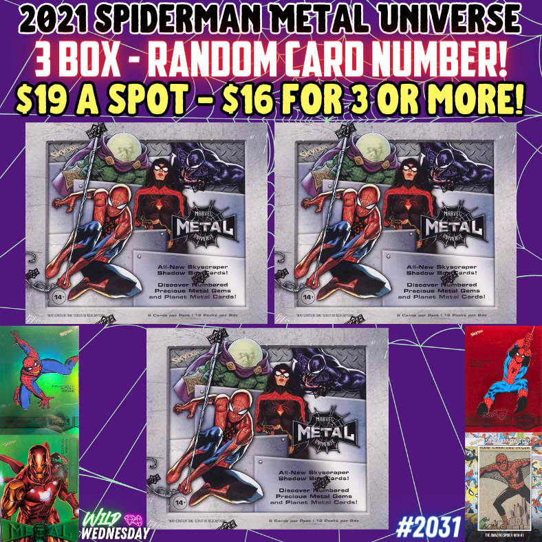 Break 2031 - 2021 Marvel Metal Universe Spider-Man - 3 Box - Random Card Number!