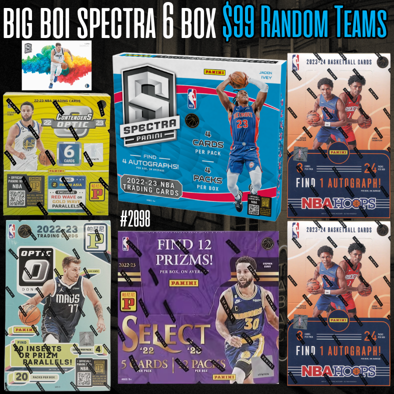 Break 2098 - NBA 22/23 Spectra x Contenders x Hoops 6 Box - $99 Random Teams!