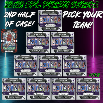 Break 2102 - 22/23 EPL Prizm Choice - Half Case - Pick Your Team!