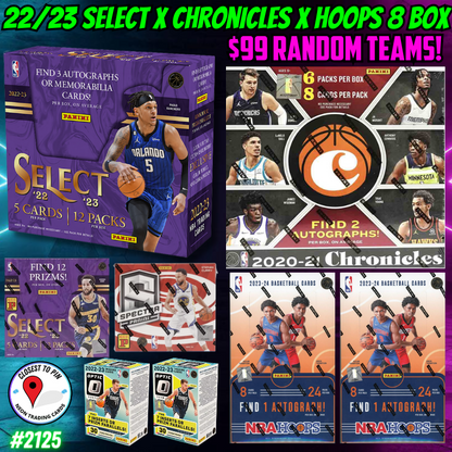 Break 2125 - NBA Triple Year Select Hobby x Chronicles x Hoops 8 Box - $99 Random Teams!