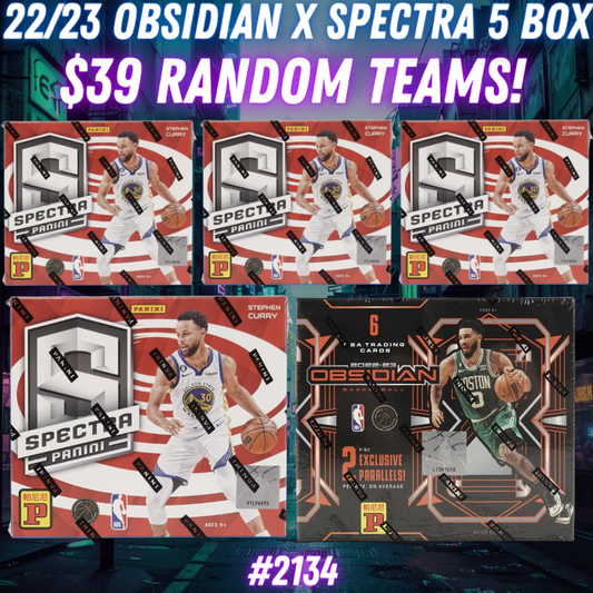 Break 2134 - NBA 22/23 Obsidian x Spectra Tmall 5 Box - $39 Random Teams!