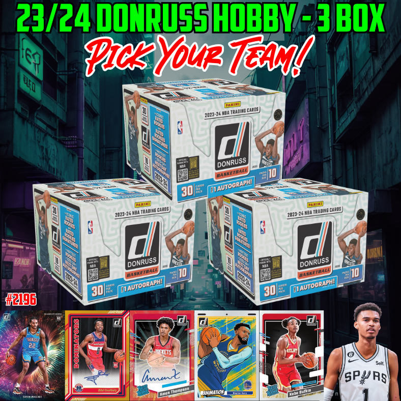 Break 2196 - NBA 23/24 Donruss Hobby 3 Box - Pick Your Team!