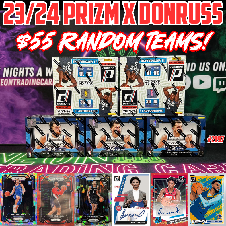 Break 2197  - NBA 23/24 Donruss Hobby x Prizm 5 Box - $55 Random Teams!