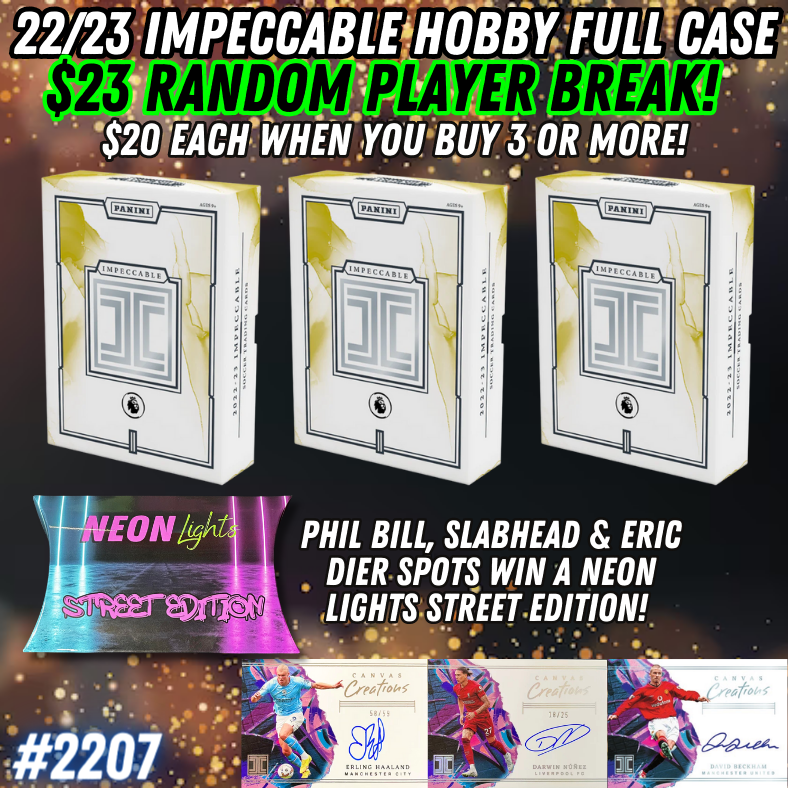 Break 2207 - 22/23 EPL Impeccable HOBBY Full Case - RANDOM PLAYER with Street Edition Bounties!