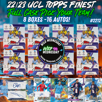 Break 2212 - 22/23 Topps UEFA Finest Hobby - FULL CASE - Pick Your Player / Team