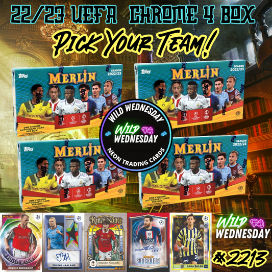 Break 2213 - 22/23 Merlin Chrome Hobby 4 Box - Pick Your Team/Player!