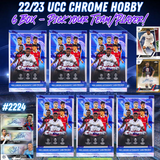 Break 2224 - 22/23 UCC Chrome Hobby 6 Box - Pick Your Team/Player!