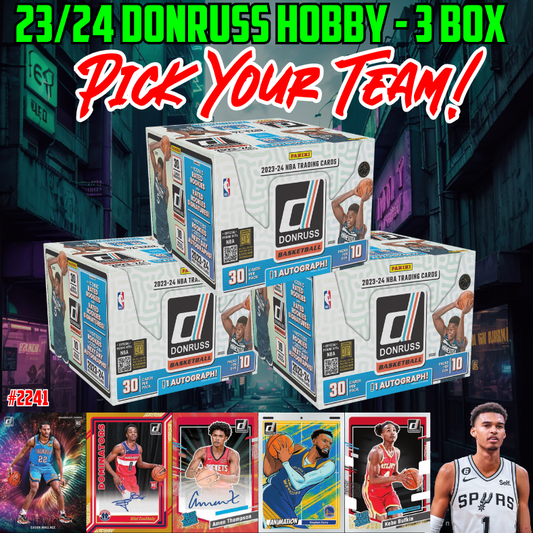 Break 2241 - NBA 23/24 Donruss Hobby 3 Box - Pick Your Team!