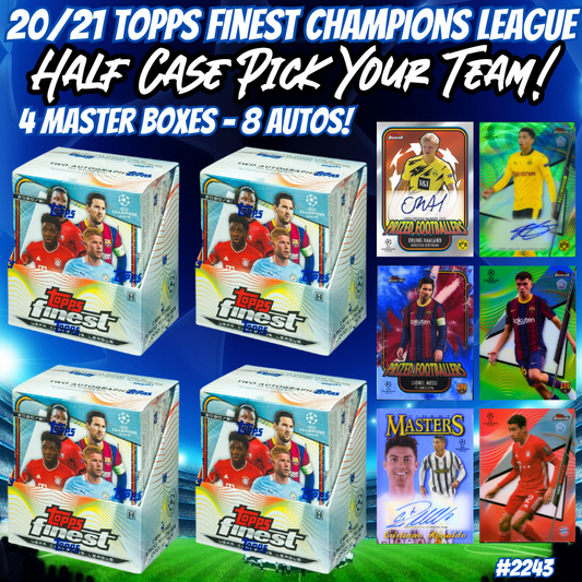 Break 2243 - 2020/21 Topps UEFA Champions League Finest Hobby - HALF CASE - 4 Box - Pick Your Team!