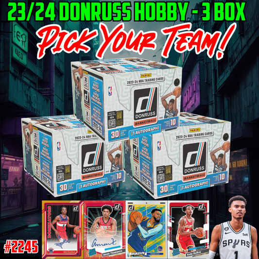 Break 2245 - NBA 23/24 Donruss Hobby 3 Box - Pick Your Team!