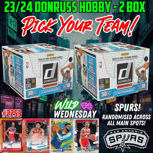 Break 2253 - NBA 23/24 Donruss Hobby WIN THE SPURS - Pick Your Team!