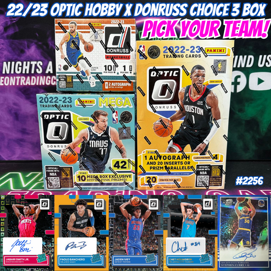 Break 2256 - NBA 22/23 Optic Hobby x Donruss Choice 3 Box - Pick Your Team!