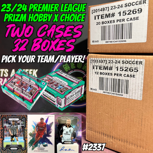 Break 2337 - 23/24 EPL Prizm Hobby x Choice TWO CASE Pick Your Team / Player - Part 1 (teams A-L)