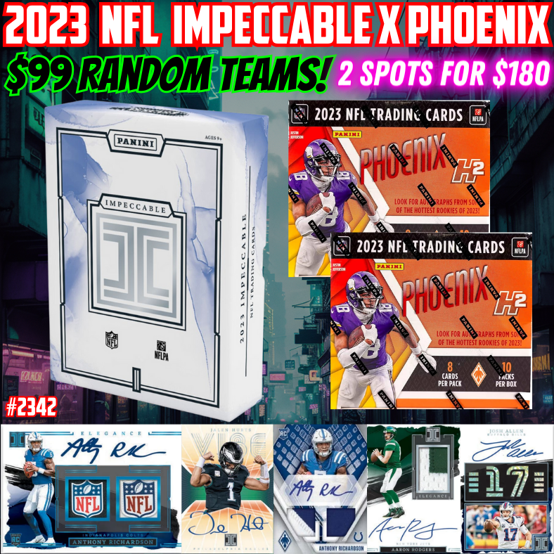 Break 2342 - NFL 2023 Impeccable Hobby x Phoenix - $99 Random Teams!