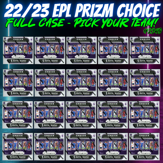 Break 2349 - 22/23 Panini Prizm EPL CHOICE - Full Case - 20 Boxes - Pick Your Player / Team