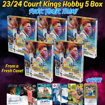 Break 2372 - NBA 23/24 Court Kings Hobby 5 Box - Pick Your Team!