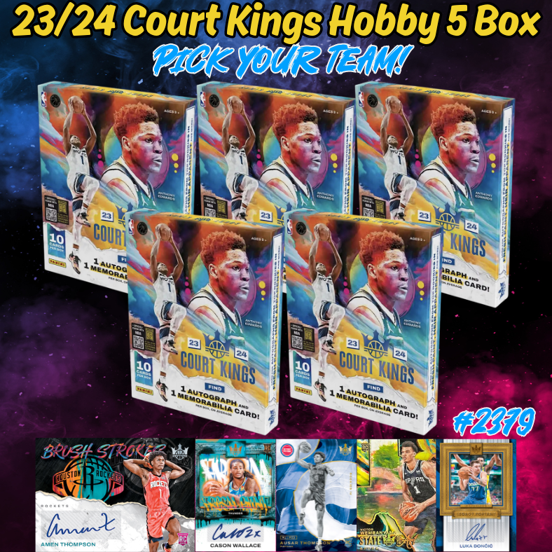 Break 2379 - NBA 23/24 Court Kings Hobby 5 Box - Pick Your Team!