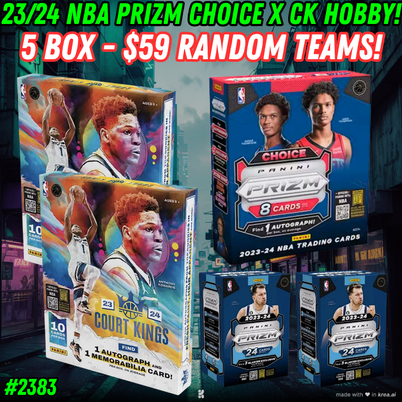 Break 2383 - NBA 23/24 Prizm Choice x Court Kings Hobby 5 Box - $59 Random Teams!