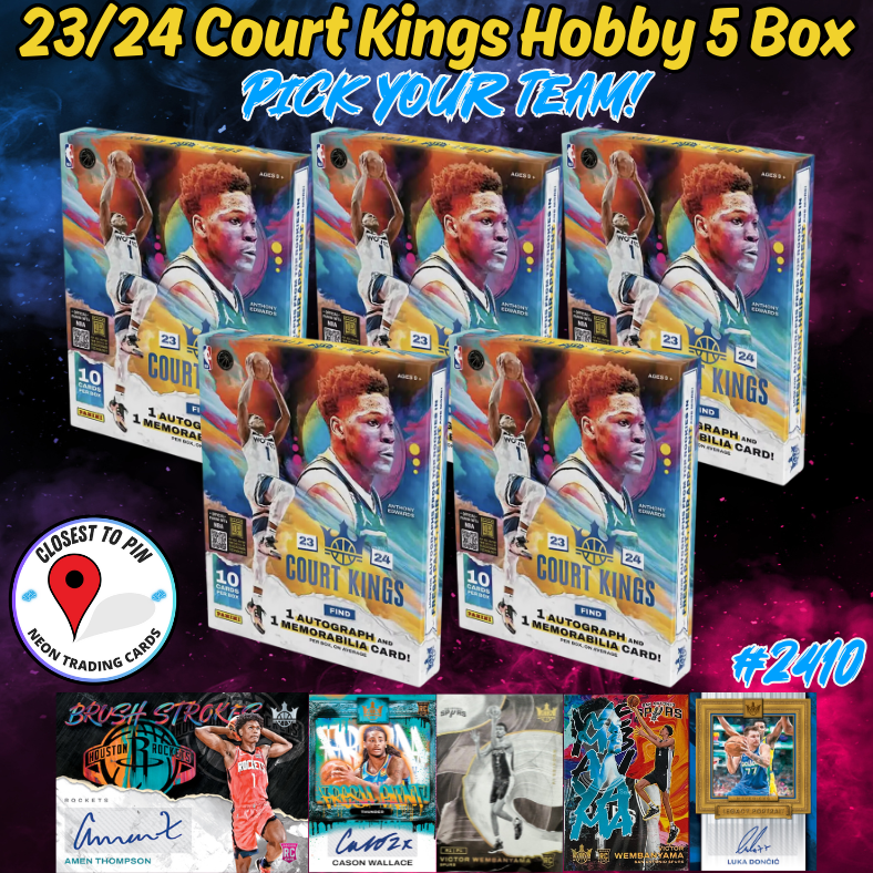 Break 2410 - NBA 23/24 Court Kings Hobby 5 Box - Pick Your Team!