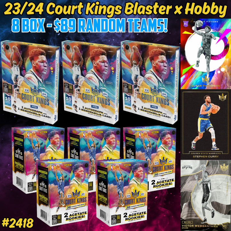 Break 2418 - NBA 23/24 Court Kings Hobby x Blaster 8 Box - $89 Random Teams!