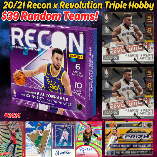 Break 2424 - NBA 20/21 Recon x Revolution Triple Hobby 4 Box - $39 Random Teams!