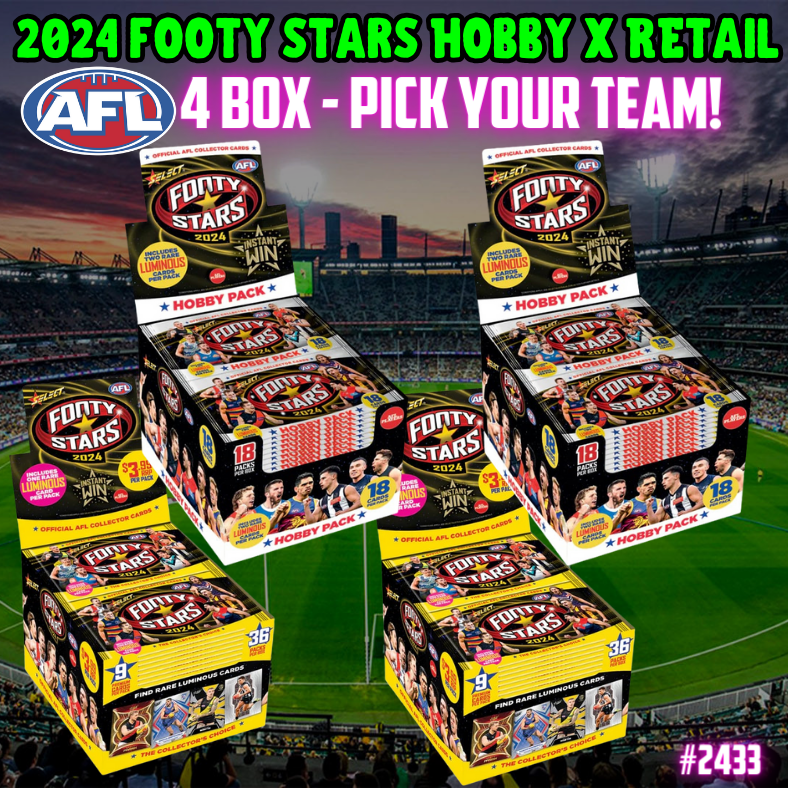 Break 2433 - Select 2024 AFL Footy Stars HOBBY x Retail - 4 Box Pick Your Team!