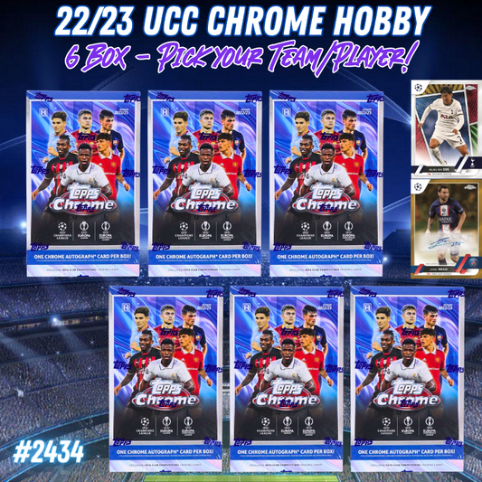 Break 2434 - 22/23 UCC Chrome Hobby 6 Boxer - Pick Your Team/Player!