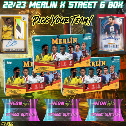 Break 2455 - 22/23 Merlin Hobby x Street Edition 6 Box - Pick Your Team!