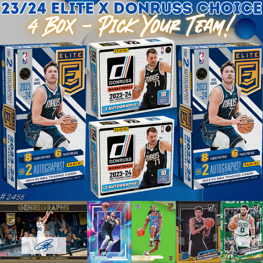 Break 2456 - NBA 23/24 Elite Hobby x Donruss Choice 4 Box - Pick Your Team!