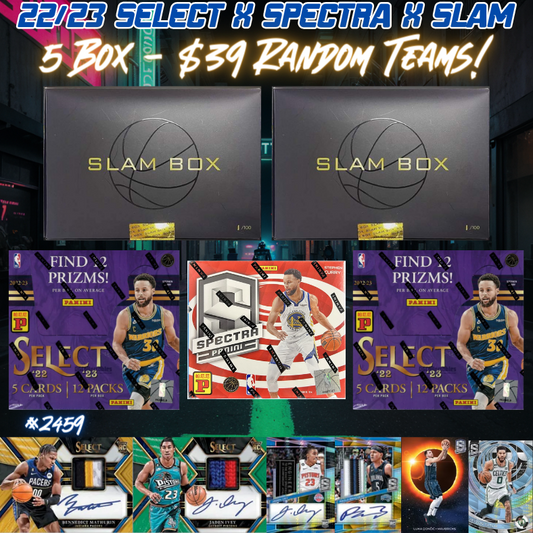 Break 2459 - NBA 22/23 Spectra x Select x Slam 5 Box - $39 Random Teams!