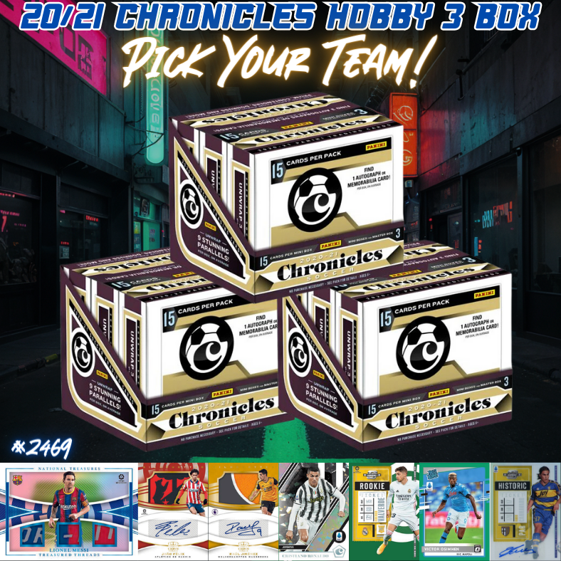 Break 2469 - 20/21 Panini Chronicles Soccer Hobby - 3 Box - Pick Your Team!