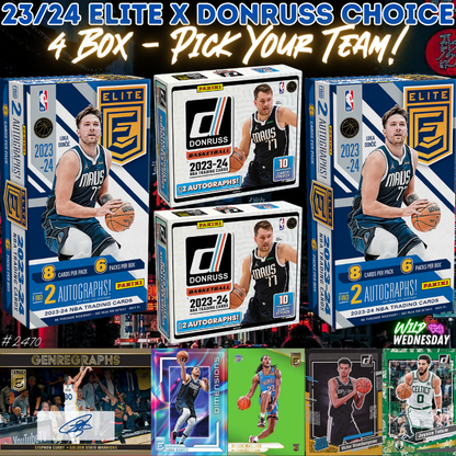 Break 2470 - NBA 23/24 Elite Hobby x Donruss Choice 4 Box - Pick Your Team!